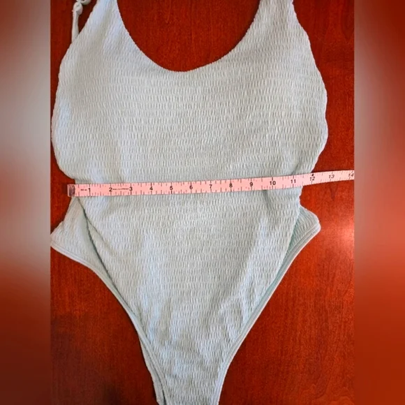 Aerie Mint Green One-Piece Textured Swimsuit - Size Medium - Picture 6 of 9